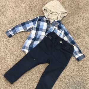 Checkers/plaid blue set